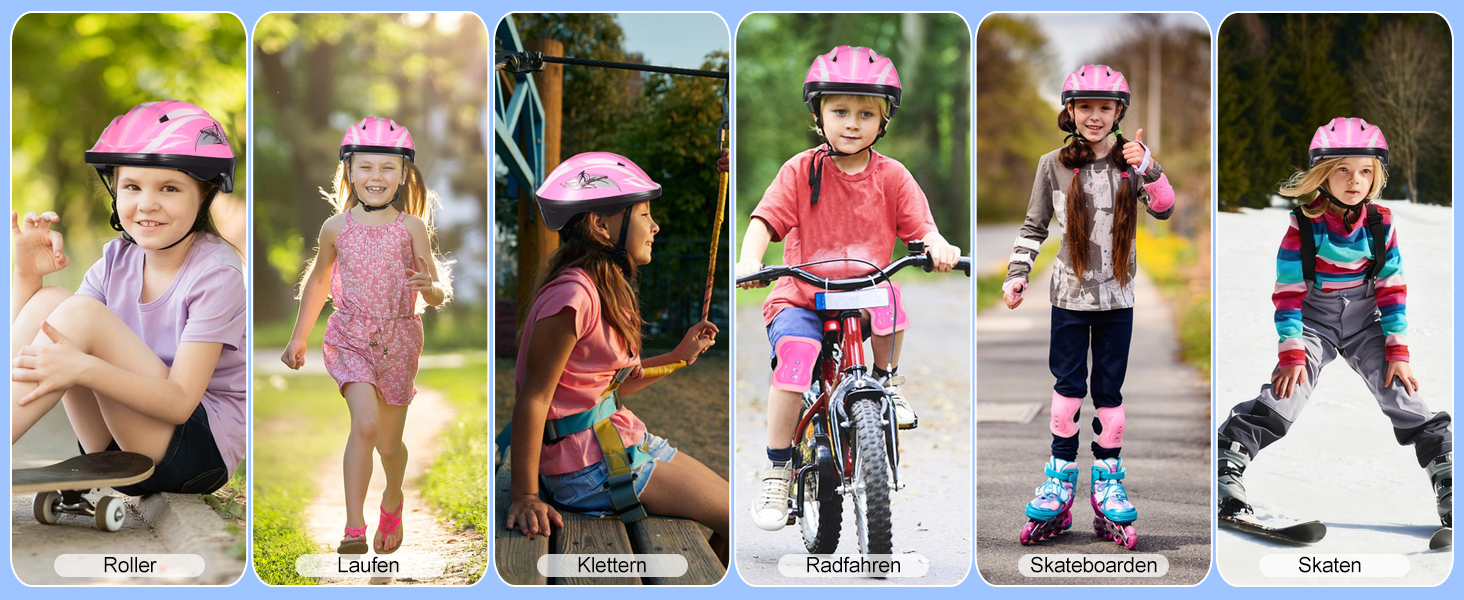 Дитячий шолом CLISPEED з наколінниками, 7-в-1, захист для роликів, скейтборду, велосипеда, 3-8 років, регульований