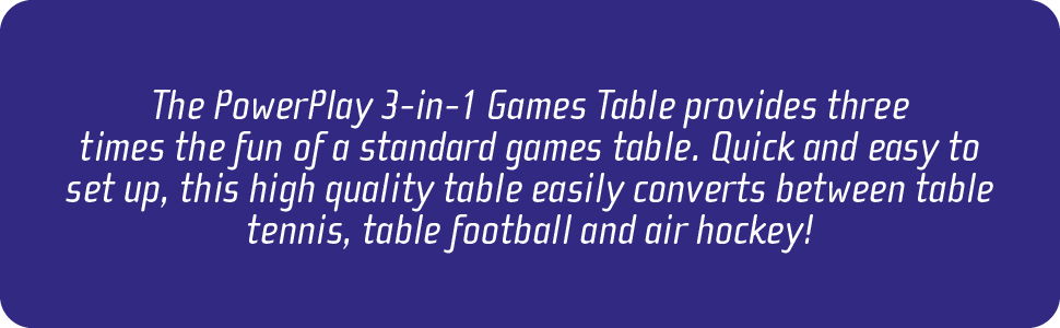 PowerPlay Набір ігор для столу 3 в 1: міні-футбол, хокей, настільний теніс