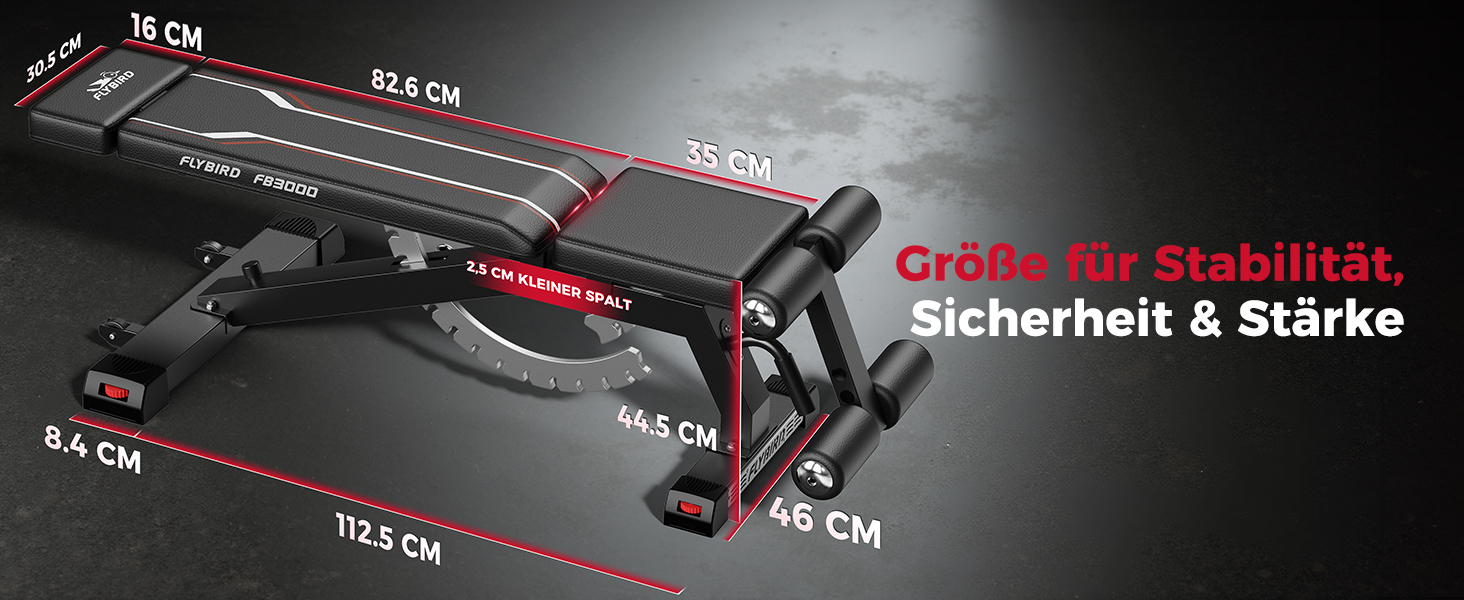 Відкидна тренажерна лава FLYBIRD з регулюванням, до 544 кг, для дому, з подовженою спинкою для жиму лежачи (L-544KG)