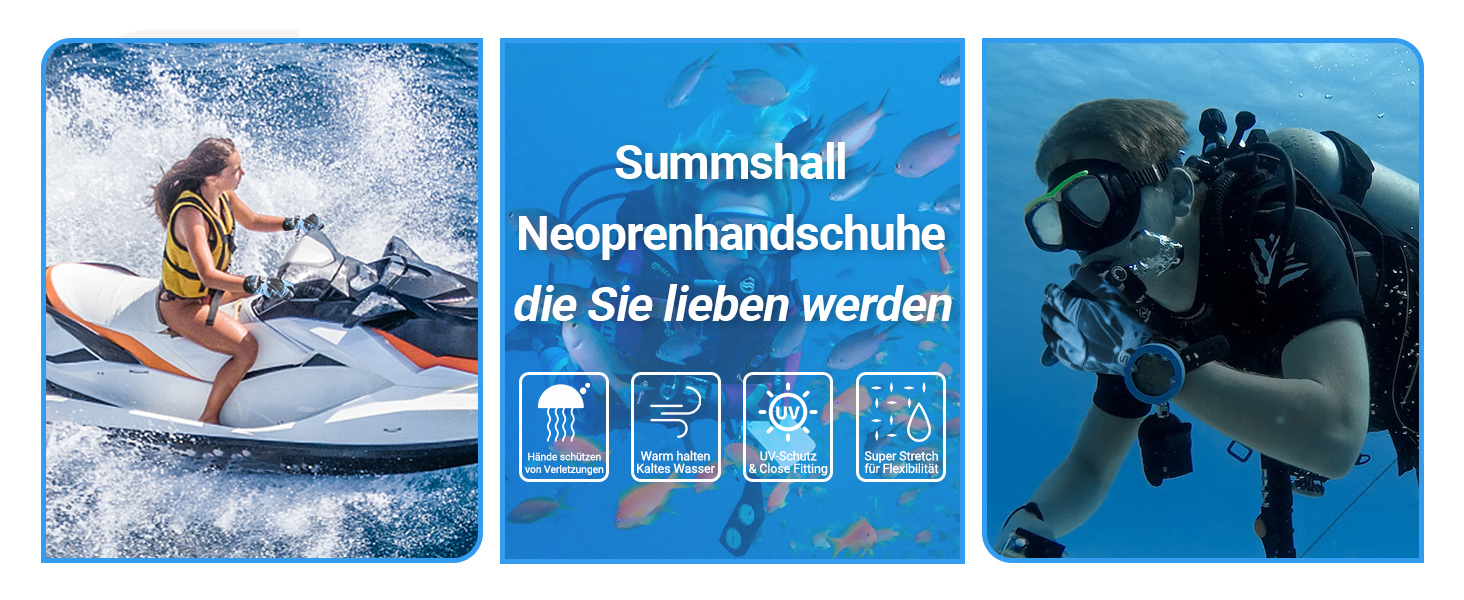 Рукавички з неопрену Sushall для чоловіків, 3 шт. - водолазні рукавички для дайвінгу, серфінгу, снорклінгу (L, чорний)