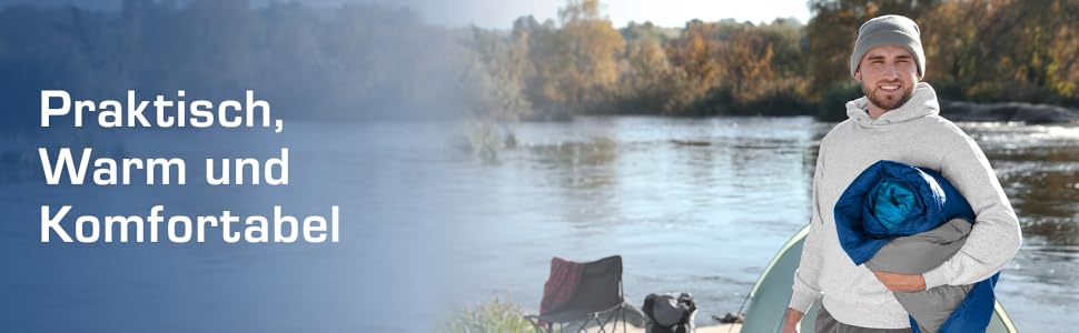 Сплячий мішок Active Era Premium Mumienschlafsack 250 GSM для зими та літа, 0°C - 15°C, кемпінг, фестивалі, водонепроникний, ультралегкий, малий об'єм (Блакитний)