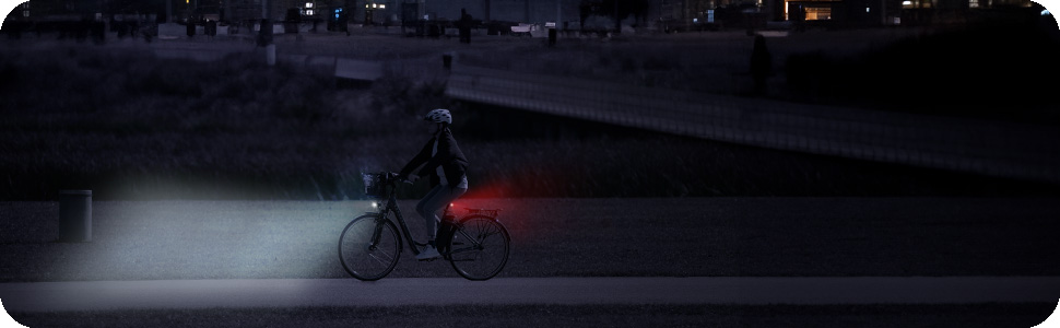 LED велосипедне світло Zündapp ZA.K.15, USB, переднє і заднє, акумуляторне, StVZO, чорне
