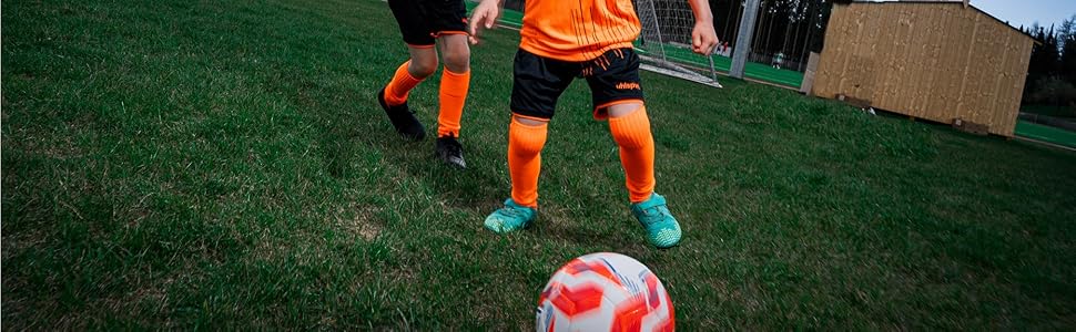 М'яч для футболу Uhlsport 290 Ultra Lite Addglue Junior - для дітей до 10 років, оранжевий/темно-синій/сріблястий