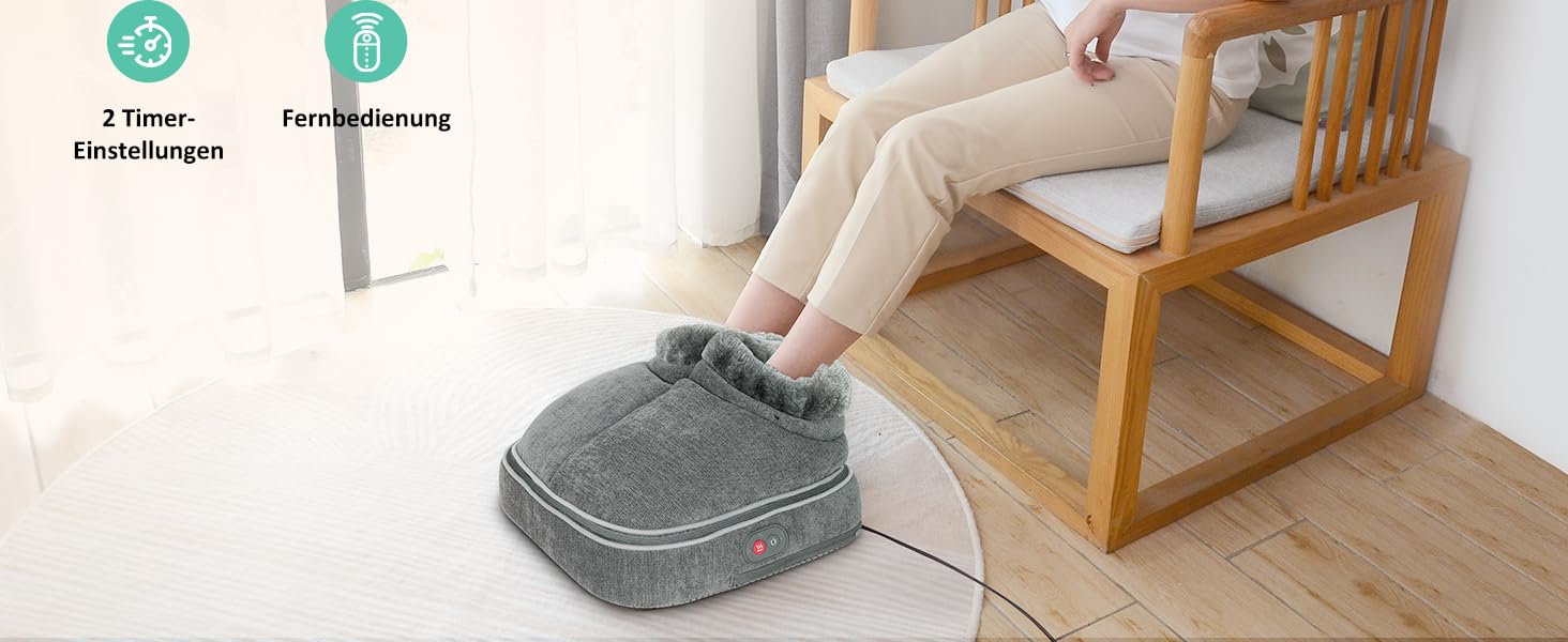 Електричний масажер для ніг Snailax Shiatsu з підігрівом та пультом дистанційного керування, 2-в-1, для розслаблення, подарунок для чоловіків/жінок