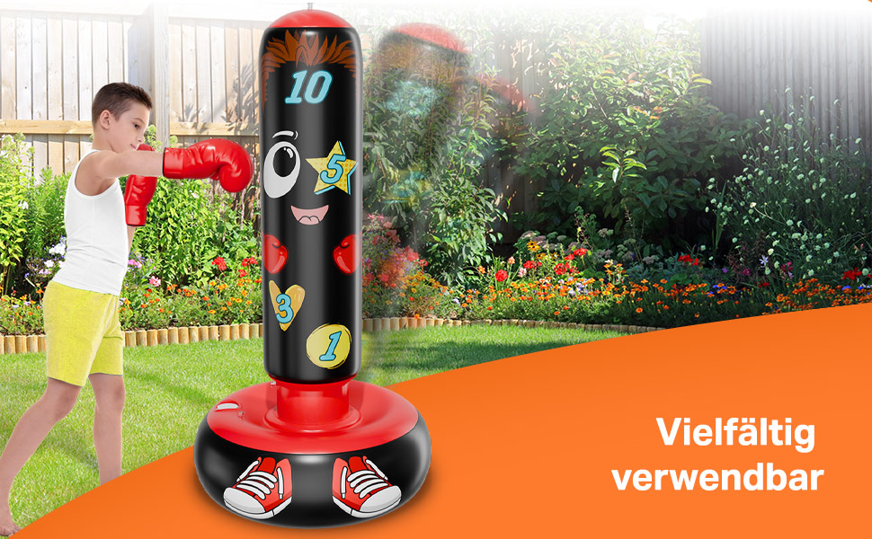 AVENTERA® Боксерський мішок для дітей 3-12 років (160см, навчальний ефект) - 4-в-1 комплект - для тренувань, розвитку рухливості та моторики - перевірена якість