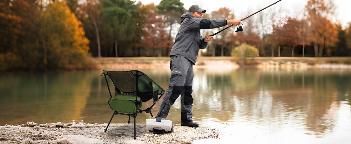 Складний туристичний стільчик Hochlehner з підголівником, 150 кг, ультралегкий, портативний, з кишенями та сумкою для кемпінгу, пляжу, відпочинку на природі та піших прогулянок (Indigoblau)