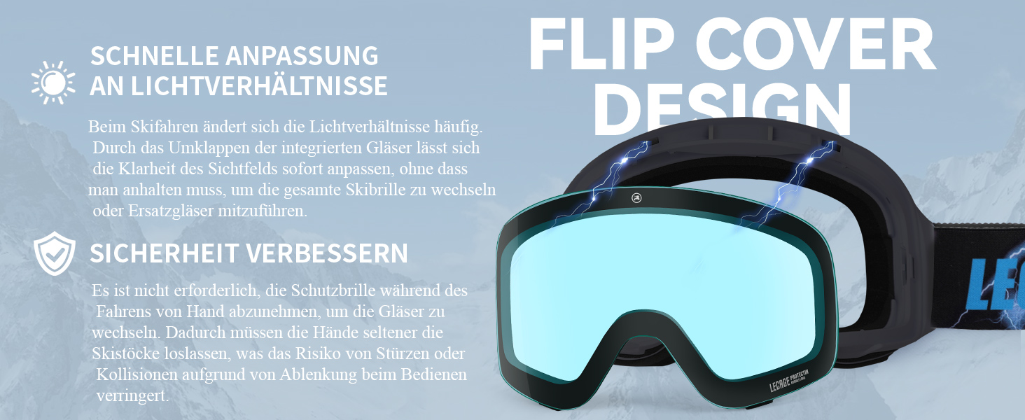 Снігові окуляри Lecage без рамки з дзеркальними лінзами для чоловіків та жінок. Захист від запотівання та УФ-фільтр. Підходять для катання на лижах та сноуборді. Чорний колір.