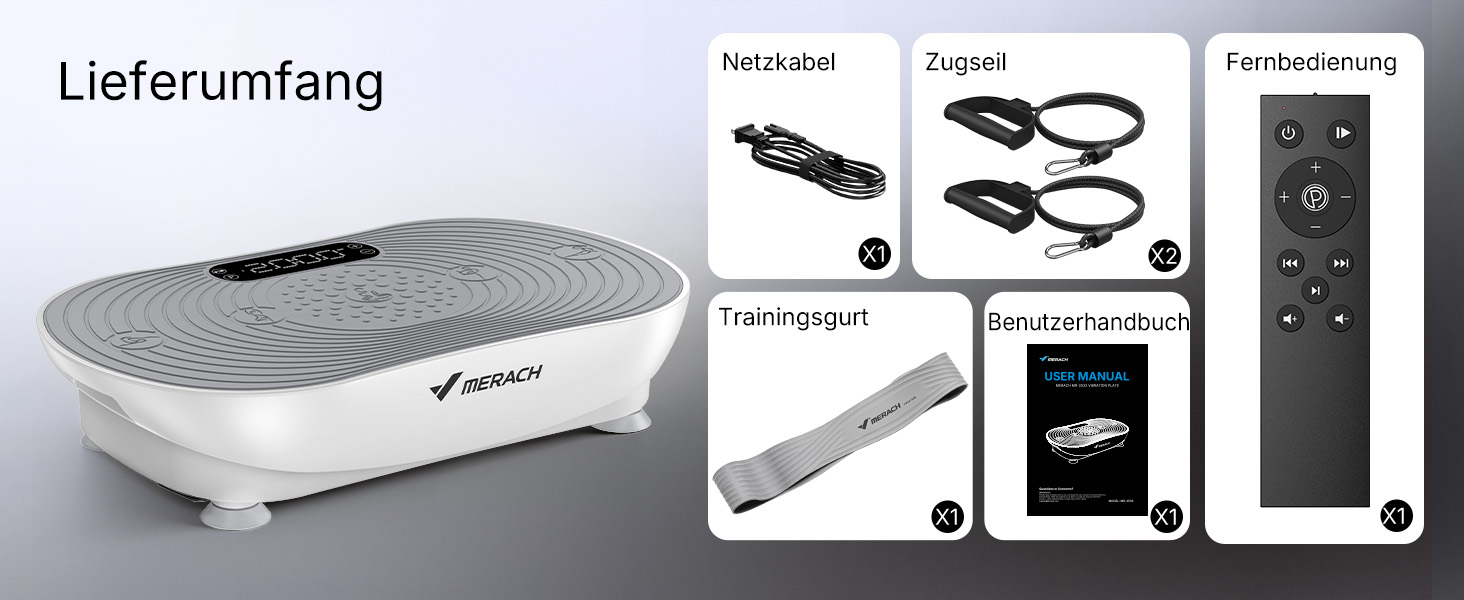 Вібраційна платформа MERACH для тренувань та формування тіла з Bluetooth, LED-екраном та регулюванням швидкості