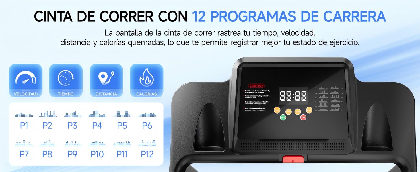 Електричний біговий тренажер Laufpad Klappbar Pro 12 км/год з LED-дисплеєм для дому, офісу та фітнесу