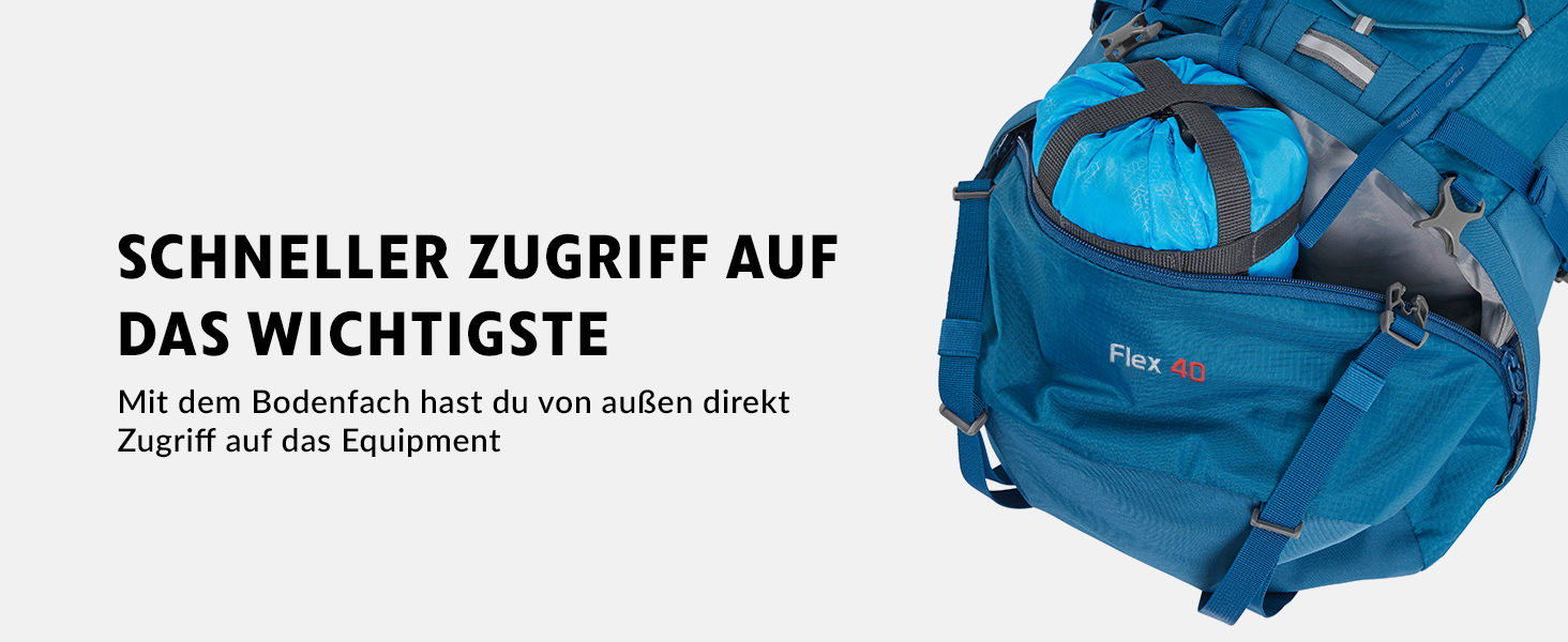 Туристичний рюкзак Wanderrucksack 40L Flex 40 Premium, синій, з вентиляцією спини, дощовиком, кріпленням для питної системи, поясним ременем, 3D Air Mesh, для трекінгу, походів, аутдор