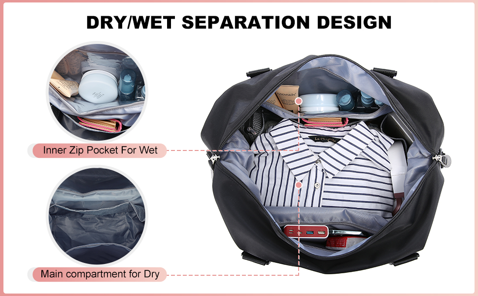 Спортивна сумка LOVEVOOK для жінок: дорожня, базова, для плавання, фітнесу, клініки, 30L, чорна