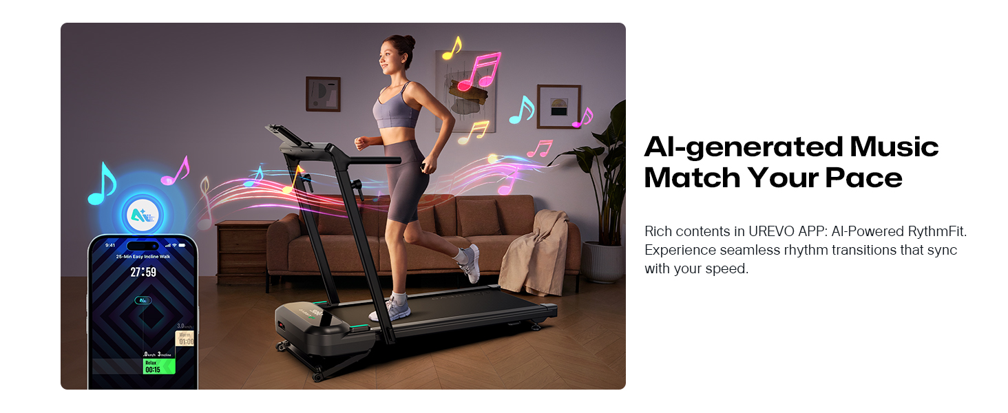 Біговий тренажер Smart з автоматичним нахилом 9%, двигун 2.5 PS Brushless, складаний біговий килимок для дому та офісу, велика площа для бігу, тихий та для суглобів, додаток з AI, World-Tour та HIIT, автоматичний нахил з столом та ручкою підтримки