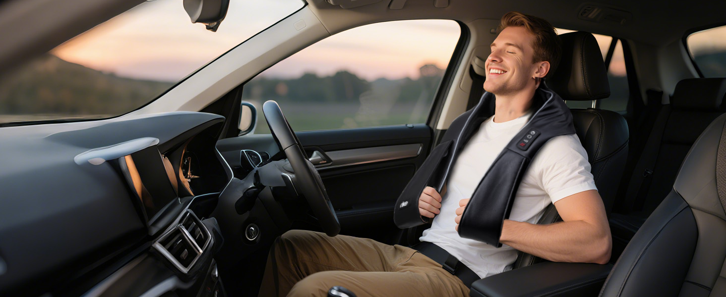 Масажер для шиї RIKE Shiatsu з підігрівом - 3D масажер для шиї, плечей та спини, з адаптерами для мережі та авто, глибока масажна дія, подарунок на Різдво