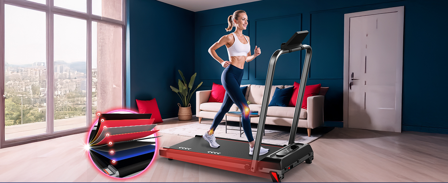 Біговий тренажер MaxVibe для дому: швидкість до 10 км/год, потужність 2.5 PS, вантажопідйомність 100 кг, нахил 4%, Dual Mode (ходьба/біг)