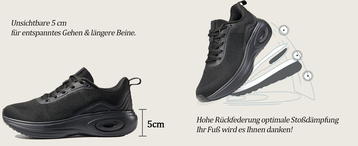 Жіночі кросівки Wondamo: легкі, дихаючі, з амортизацією для бігу, ходьби, активного відпочинку та фітнесу. Розміри 37-42 EU, чорний колір