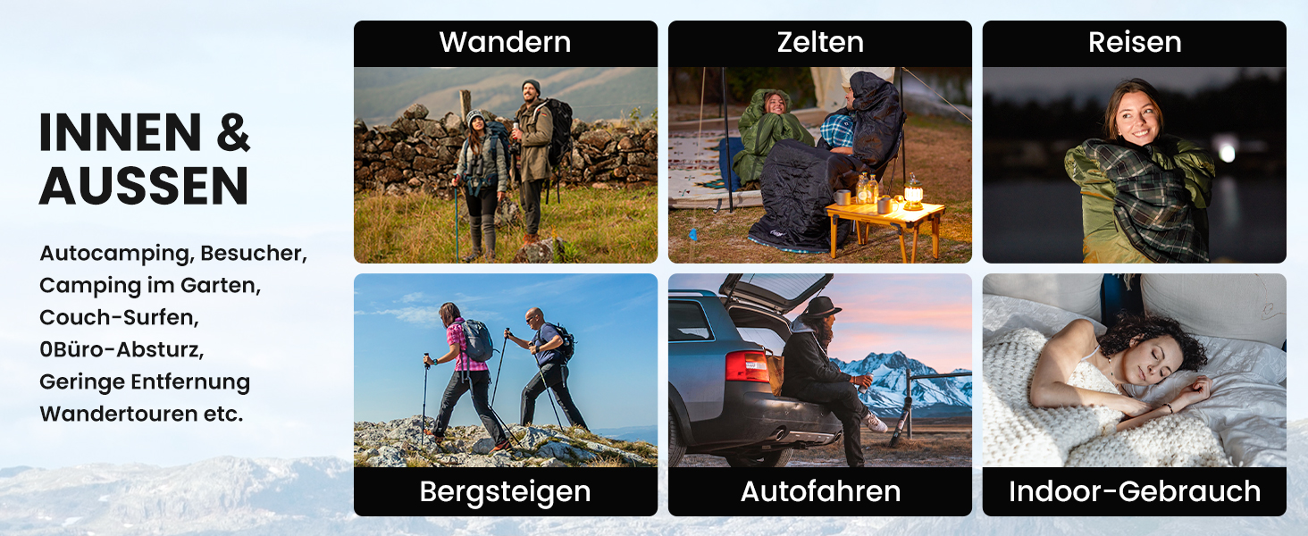 Сплячий мішок KingCamp Flannel для дорослих, 4 сезони, ультралегкий, бавовна, теплий, ковдровий, водонепроникний, для кемпінгу та повсякденного використання, чорний, L, блискавка