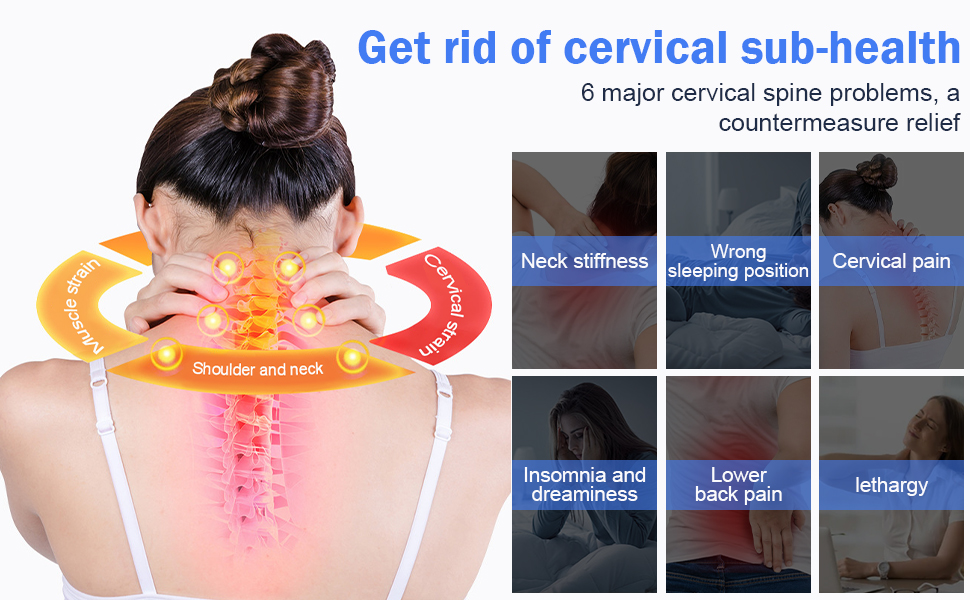 Масажер для шиї, електричний, з підігрівом 42°C, 5 режимів, 15 рівнів інтенсивності, портативний, для дому, офісу, подорожей, сірий