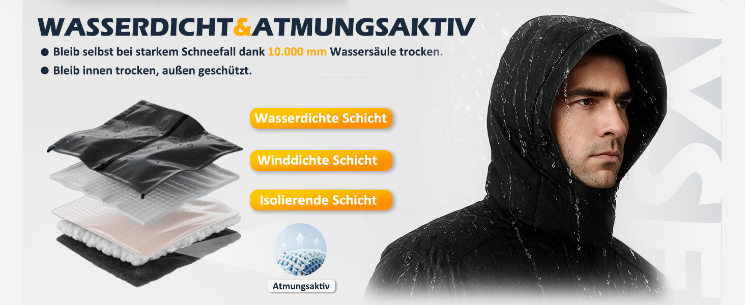 Чоловіча зимова куртка GEMYSE для катання на лижах, тепла, вітронепроникна, водонепроникна, дихаюча, з багатьма кишенями, з капюшоном, білий, розмір L