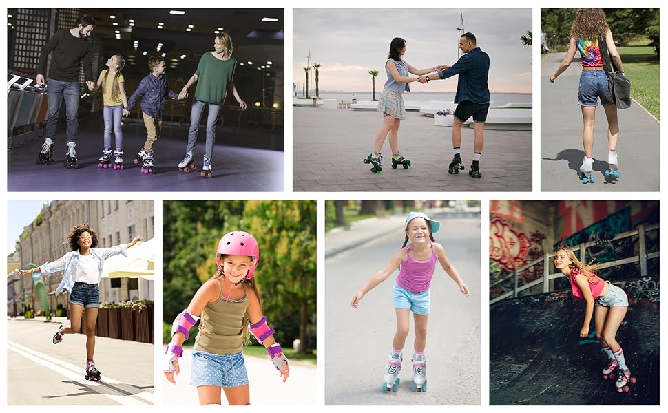 Роликові ковзани Meteor Retro Rollschuhe - стильні ролики 80-х для дітей та підлітків. Яскрава кольорова гамма, регульований розмір 39-41. Quad Skate, Inline Skates, MEADOW