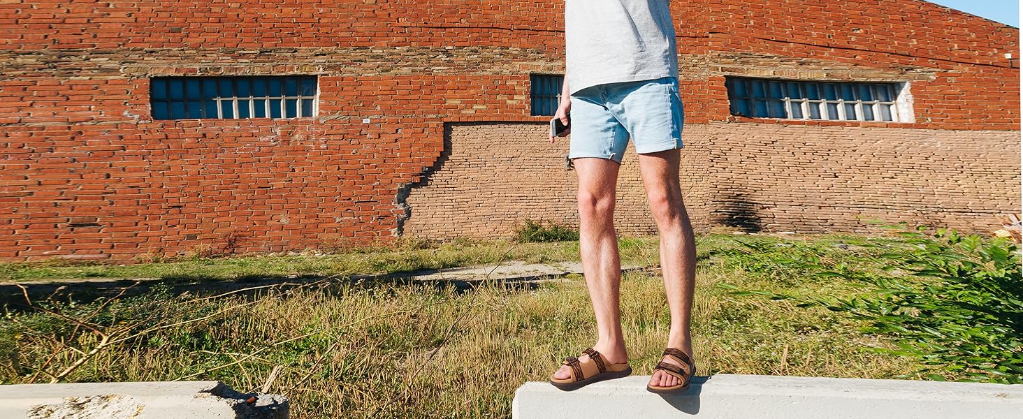 Чоловічі спортивні сандалі KuaiLu з м'якою устілкою, ортопедичні для фасціїту, для активного відпочинку та походів, легкі, відкриті, з регульованою застібкою-липучкою, чорні, 45 EU