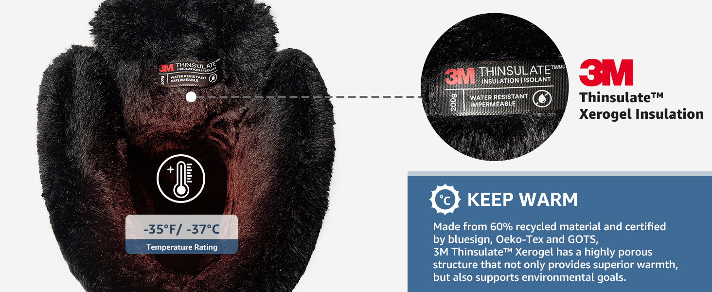 Черевики зимові Kelway для чоловіків, водонепроникні. Зимове взуття, чоботи для снігу, Outdoor, для походів, роботи, кемпінгу (Чорний, 45 EU)