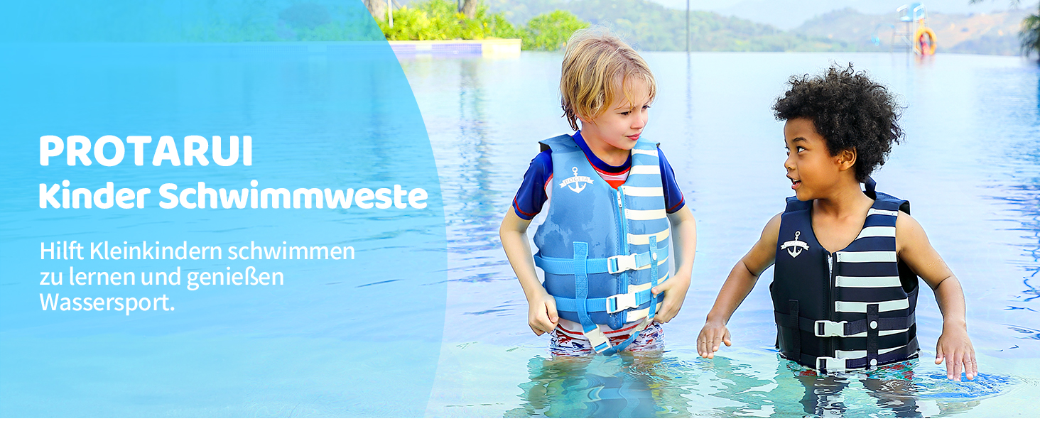 Дитяча жилетка для плавання PROTAURI Neopren, 2-9 років, 50N, блакитна