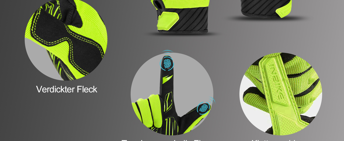 Рукавички INBIKE для MTB, Motocross: повний захист, TPR накладки на пальці, SCR-Pad, чорний, розмір M