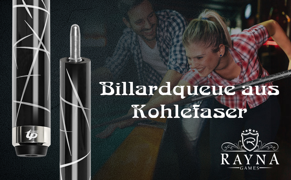 Біллярдний кий з карбону, 58 дюймів, наконечник 12.5 мм, 20/21 унцій, для аматорів та професіоналів, C4705-21OZ