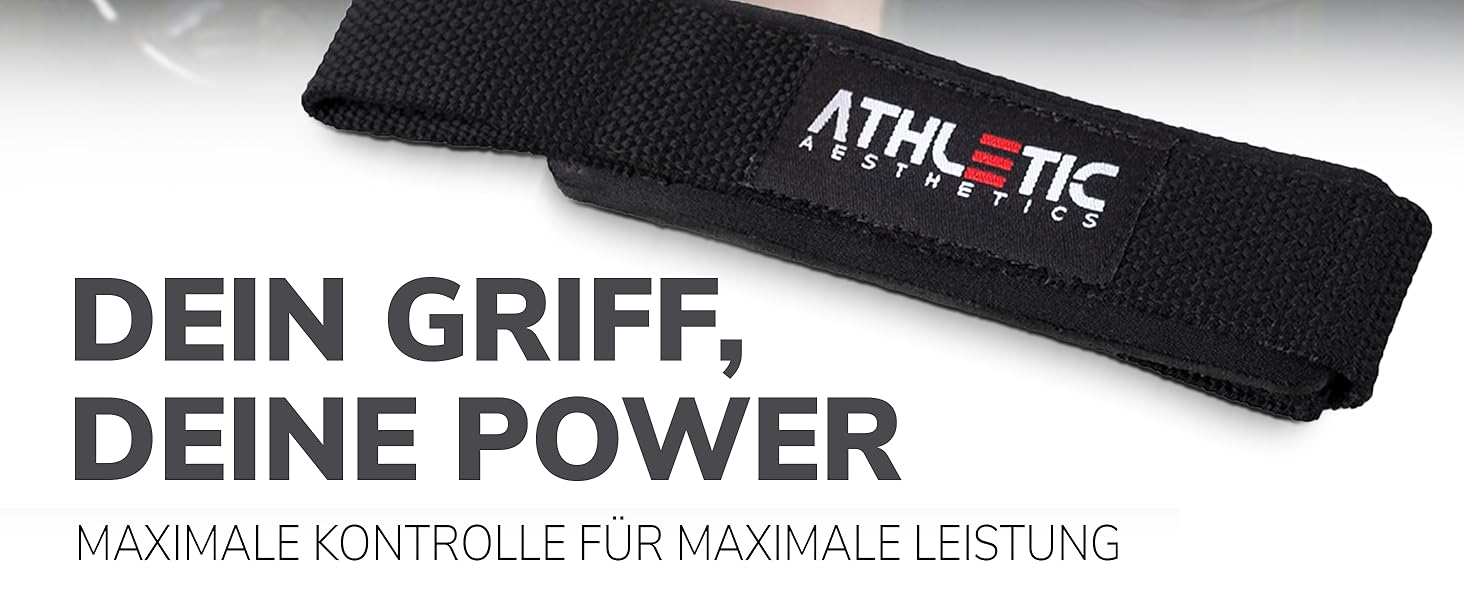 Лягки для тренувань Athletic Aesthetics - ремені для підйому штанги, 60 см, для фітнесу, пауерліфтингу, важкої атлетики, чорні (пара)