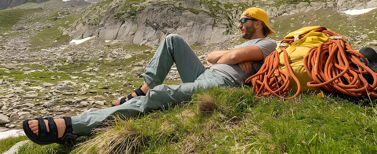 Чоловічі трекінгові сандалії KuaiLu: зручні, ортопедичні, для підтримки стопи при фасціїтусі, для активного відпочинку, літні, легкі, з відкритими пальцями, з регульованою застібкою-липучкою, розмір 48 EU, хакі-коричневі