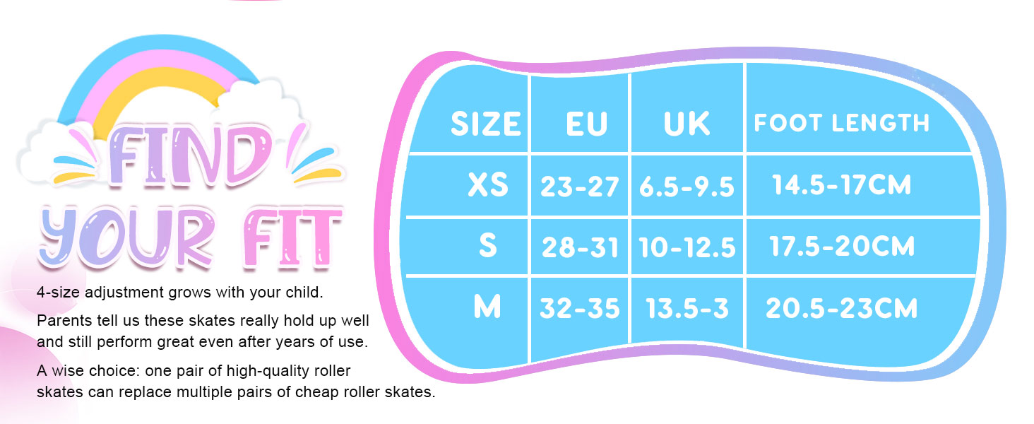 Дитячі ролики для катання, ролики для дівчаток та хлопчиків, регульовані, з LED, фіолетові, з сумкою для зберігання