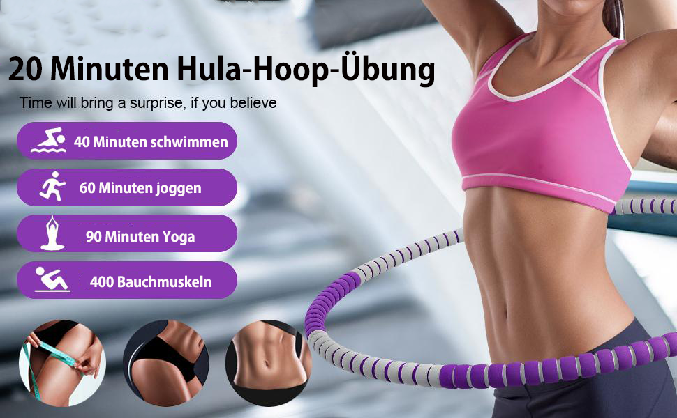 Hula Hoop NEEVOL для дорослих: фітнес, 1 кг, регульована вага, 8 вузлів (зелений)