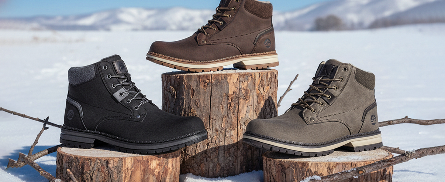 Чоловічі зимові черевики CC-Los: теплі, зручні, антиковзаючі, розмір 40-48 EU (44 EU широкі, сірі)