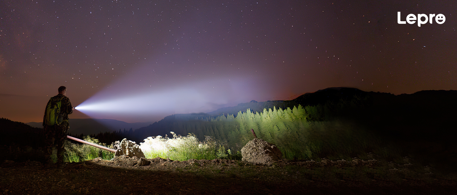 LED ліхтарик Lepro LE2000: 5 режимів, Zoom, водонепроникний, для кемпінгу, риболовлі, туризму, подарунок (2 шт.)
