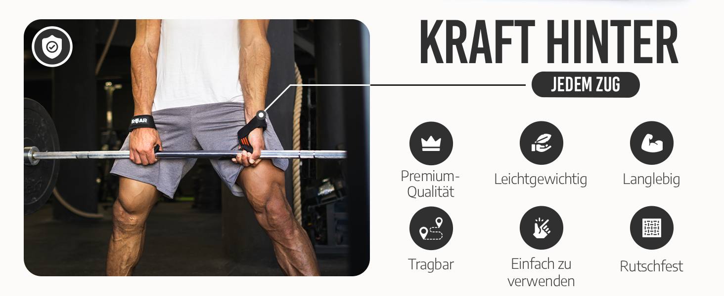 Roar® гучномовні ремені для силових тренувань, бодібілдингу, фітнесу - ремені для підйому штанги - для жінок та чоловіків сірого кольору