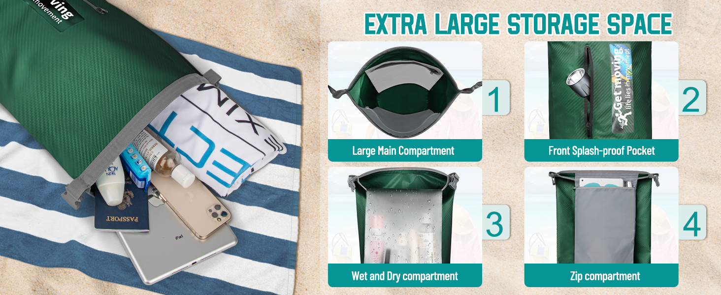 Водонепроникний мішок-рюкзак Dry Bag 20L RollTop, блакитний. Для каякінгу, рафтингу, риболовлі та відпочинку на воді