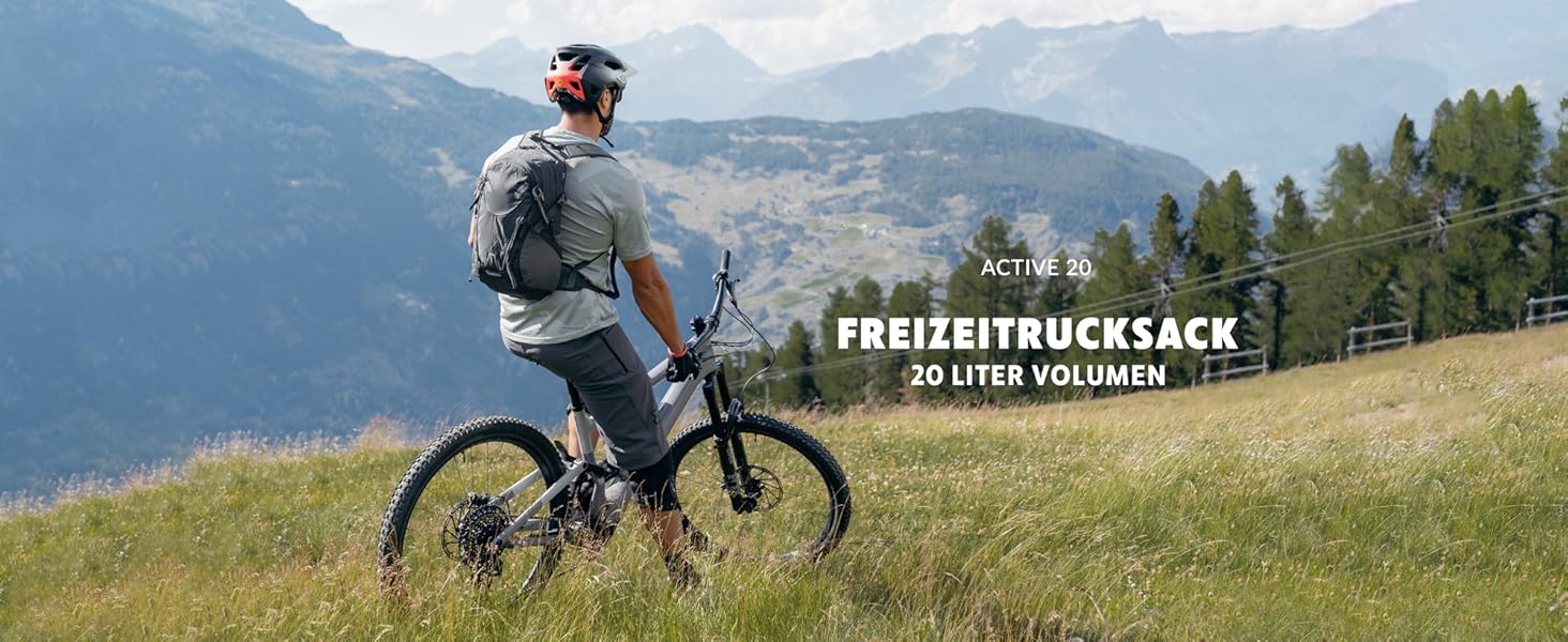 Туристичний рюкзак 20 л Active 20 Premium сірий з вентиляцією спини, чохлом від дощу та кріпленням для питної системи, дихаючий 3D Air Mesh, для трекінгу та походів