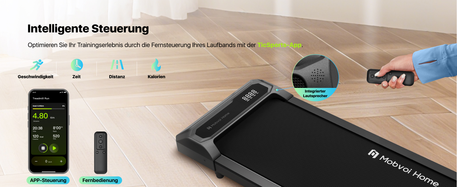 Walking Pad Edge: Компактний біговий тренажер для дому та офісу, 6 км/год, 120 кг, з пультом керування та підтримкою Zwift/Kinomap