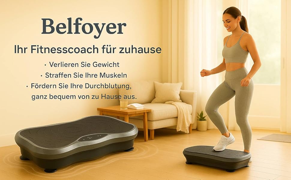 Вібраційна платформа LCD з Bluetooth та USB – Power Plate для фітнесу, тренування всього тіла, схуднення та нарощування м'язів, домашнє тренування з пультом дистанційного керування, чорний/червоний