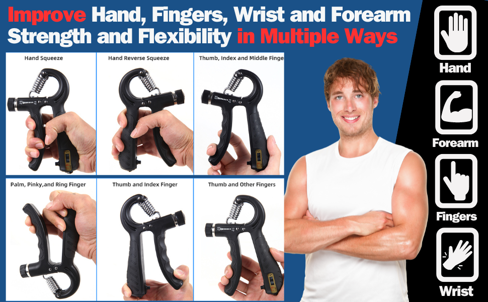Набір для тренування кисті рук 2 шт. з регулюванням ваги 10-100 кг - для розвитку сили, реабілітації та м'язів рук