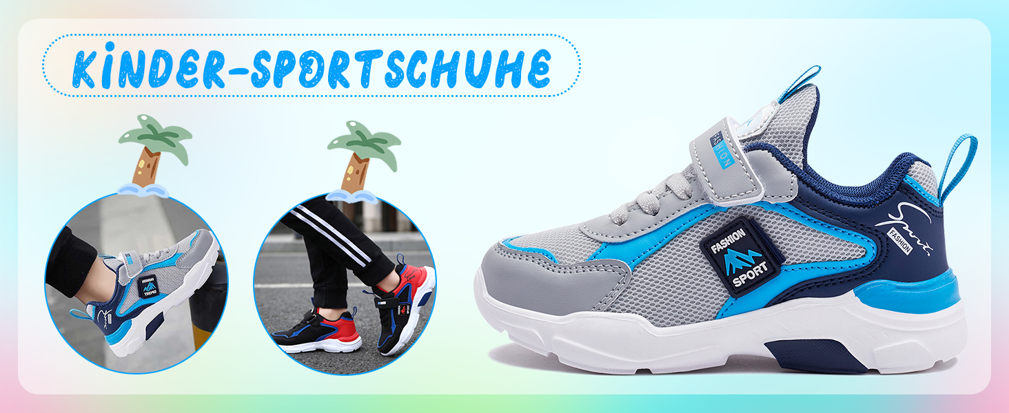 Дитячі кросівки для дівчаток та хлопчиків. Легкі, дихаючі, спортивні кросівки для занять спортом, фітнесу, бігу та ходьби. Унісекс, розмір 36 EU, блакитні.