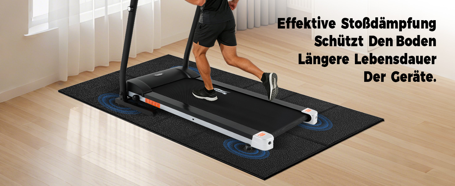 Складаний килимок для захисту підлоги під бігову доріжку та тренажери (200x90 см), товщина 6 мм, протиковзкий та амортизаційний мат для крос-тренажера, йоги та фітнесу