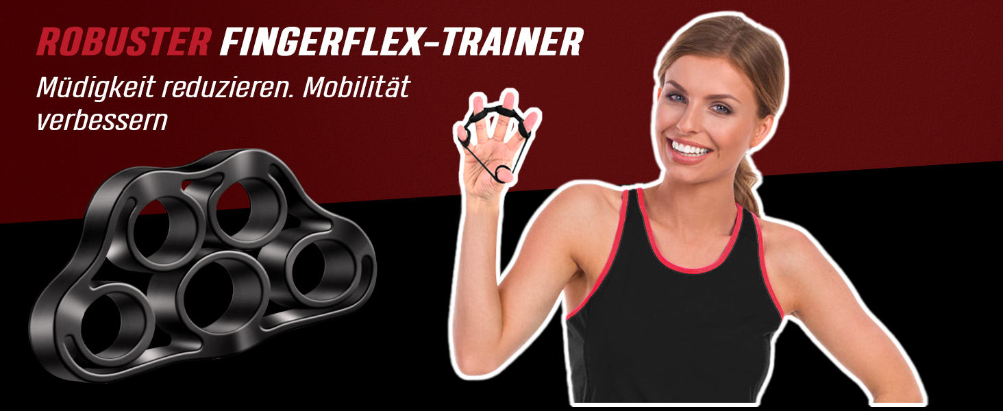 FitBeast Набір для тренування рук (5 шт.): підручник для підручника, фінгердехнер, м'яч для хвата, антистрес. Чорний