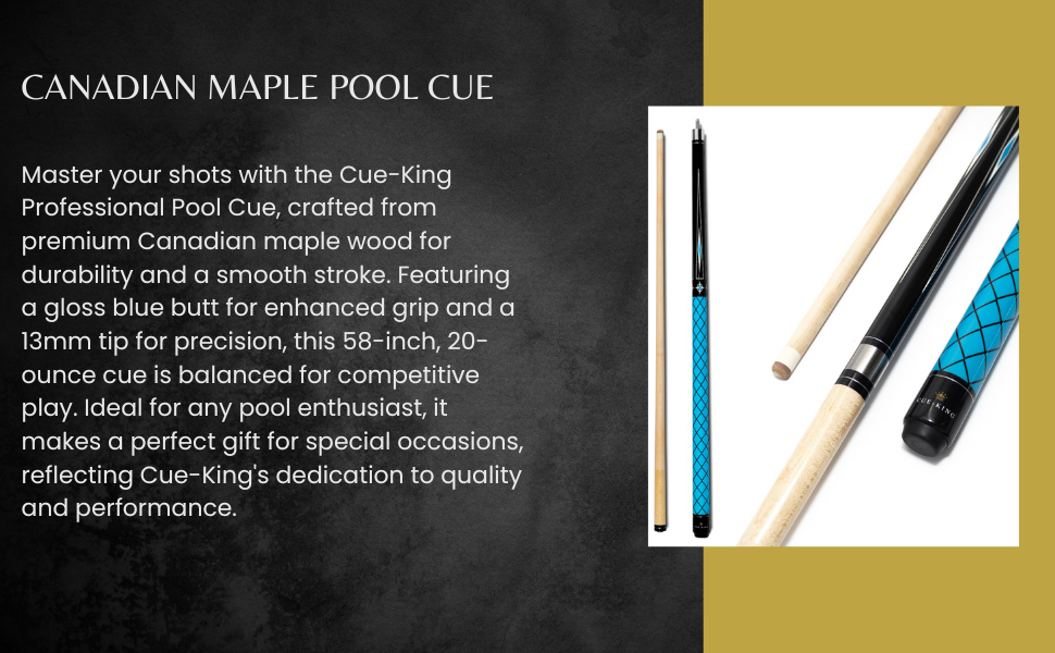 Cue-King Професійний більярдний кий з канадського клена, 13 мм наконечник, 2 шт., з'єднання 50/50