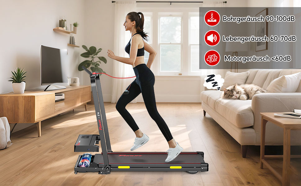 Бігова доріжка для дому складний з нахилом 7% – 2.5HP тихий двигун, подвійне керування та страхувальний трос, компактний Walking Pad для дому та офісу, для людей похилого віку, початківців та реабілітації, без збирання, 4-в-1 FunLife F4 блакитний