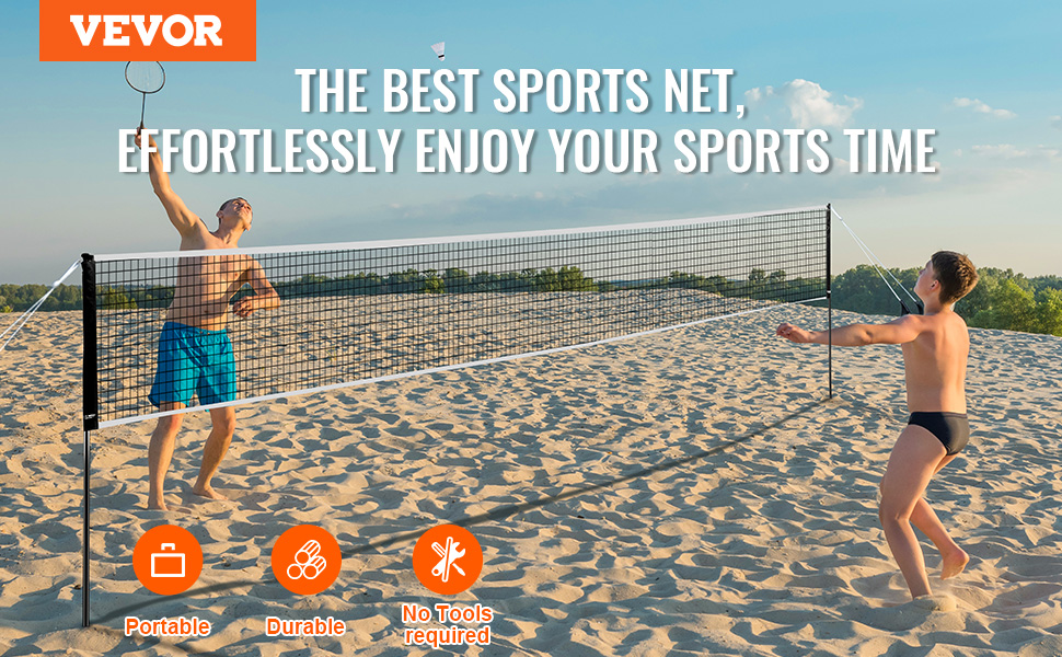 Набір для бадмінтона VEVOR: сітка, стійки, ракетки та м'ячики. Ідеально для дорослих та дітей.