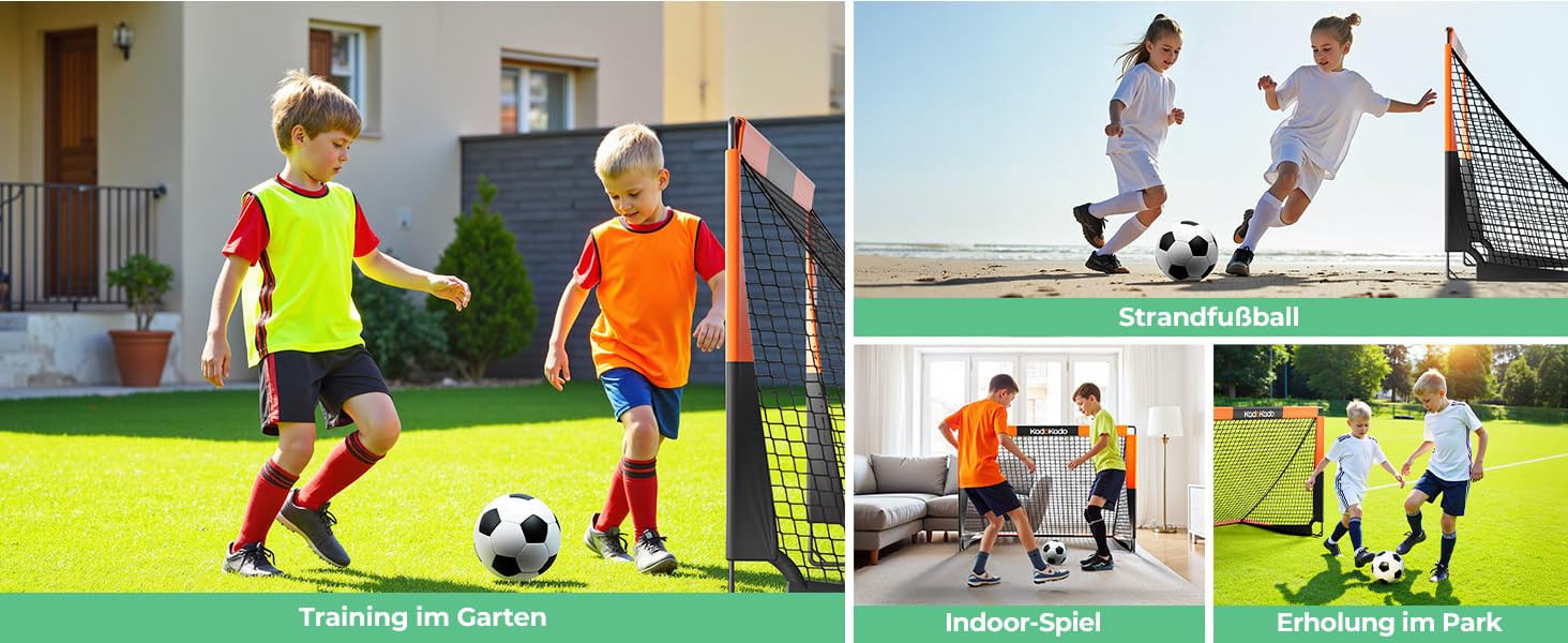 Дитячі футбольні ворота 120x90 см з сумкою для перенесення, для саду та вулиці, Pop-Up ворота з фіберскляних стержнів KD210DP