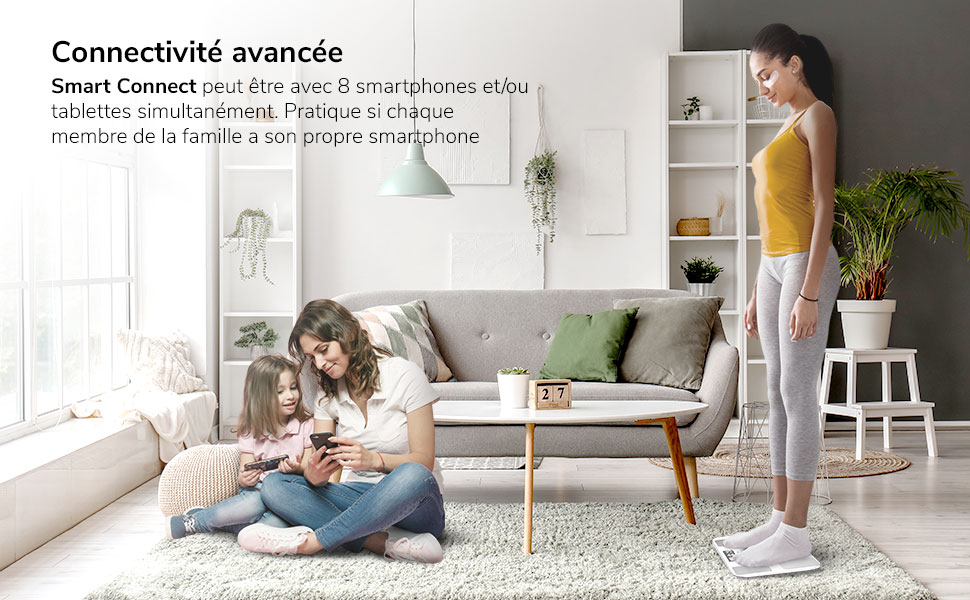 Розумні ваги TERRAILLON SMART CONNECT, ІМТ, 8 користувачів, Bluetooth, до 160 кг, білі