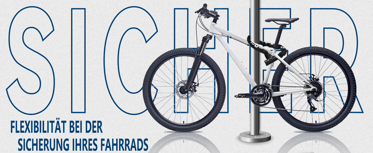 Замок для велосипеда з 3 ключами, ланцюговий замок проти крадіжок 90см, висока безпека, водовідштовхувальний чохол для велосипеда/електросамоката/електровелосипеда/MTB/мотоцикла/вантажного велосипеда, 870мм, чорний