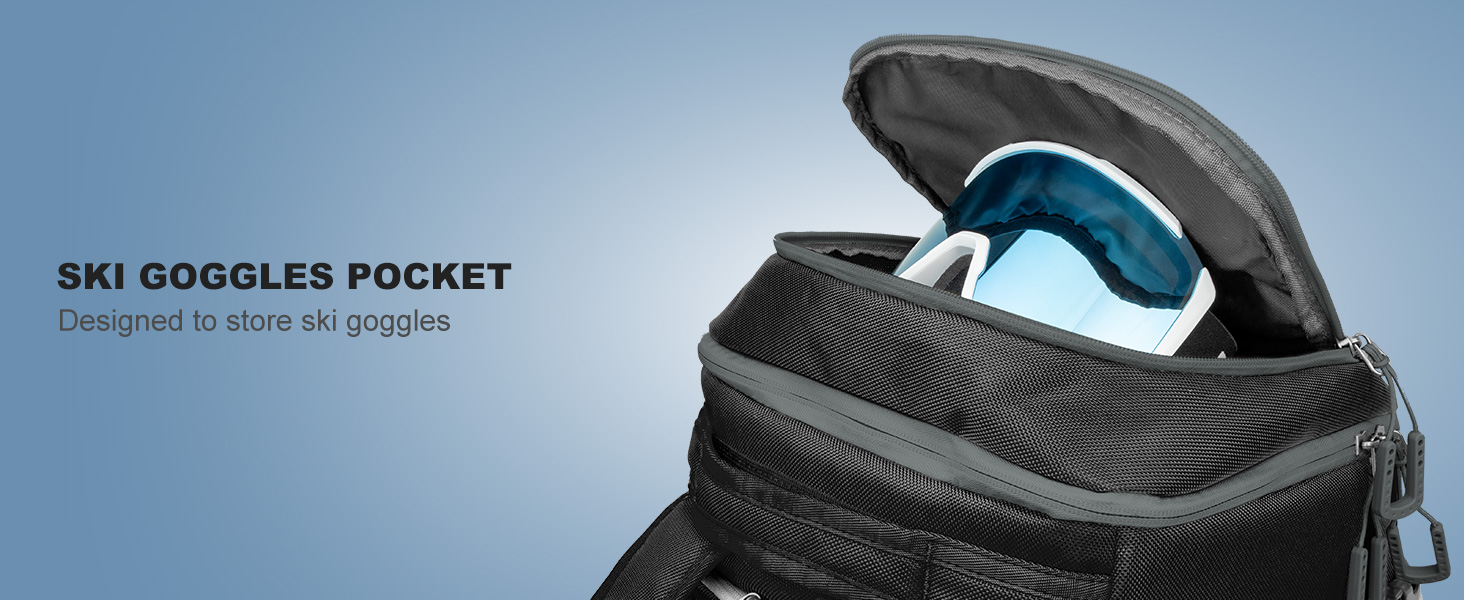 Сумка для лижних черевиків з відділенням для шолома, 65L, рюкзак для лиж, водонепроникна сумка для лиж, для лижних черевиків, ковзанів, лижних окулярів, сноуборду, лижних рукавичок, блакитна